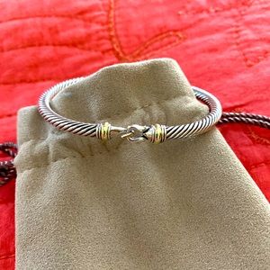David Yurman size small 3 mm bracelet. 14K accents